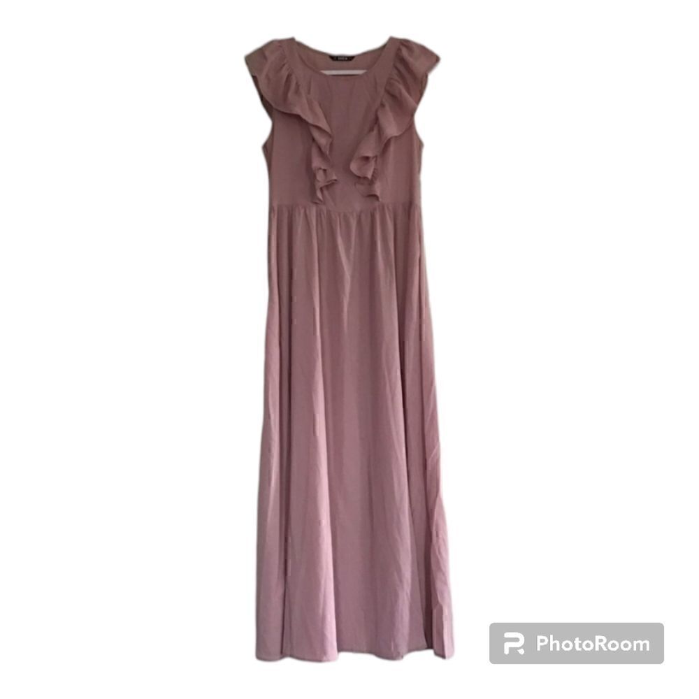 Shein Sleeveless Ruffle Maxi Dress